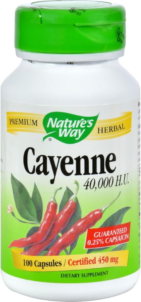 Prírodná cesta Cayenne a korenie 450 Mg Kapsule, 100 Počet