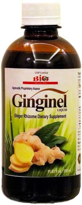 Ginginel Liquid, Ginger Supplement, Fermented Liquid Extract - 11.83 fl oz, Podporuje trávenie, Znižuje akumuláciu toxínov v tele a kĺboch, Vegan