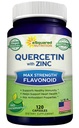 aSquared Nutrition Quercetin 1000 mg s Zinok doplnok - 120 Kapsule - Quercetin Dihydrát s čiernej bazy a zinku - Max sila práškový komplex pilulky pomôcť zlepšiť imunitnú odpoveď