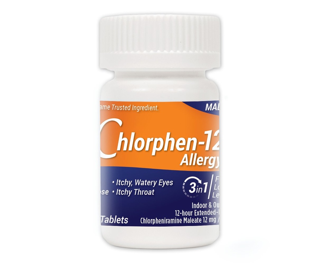 Chlorfeniramín Maleát Rozšírená verzia, 12 Mg , 60 tabliet