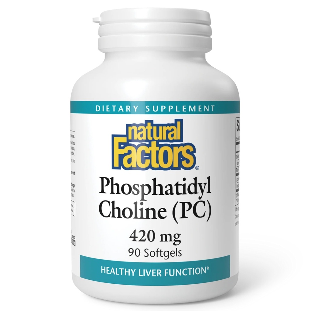 Prírodné faktory - Fosfatidylcholín (PC) 420mg, podporuje zdravú funkciu pečene, 90 mäkké gély