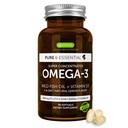 Igennus Advanced rTG Omega-3 IFOS Certified Wild Fish Oil & Vitamin D3, 1-a-day, Mastné kyseliny EPA & DHA, Fast-Acting Triglycerid Form, Ultra Pure & Non-GMO, 60 Softgels