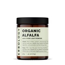 Erbology Organic Alfalfa Powder 3.2 oz - 45 Slúži - Podporuje zdravie kostí a vnútorností - bohaté na vitamín A, vápnik a železo - Udržateľne Zdroj priamo z farmy - Malá dávka - Vegan - GMO-free