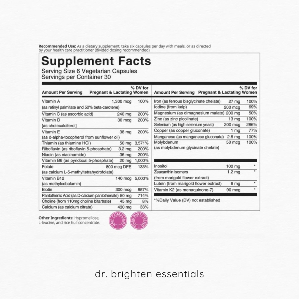 Dr. Brighten Prenatal Plus a ženské probiotické tehotenstvo podpora Bundle - Vitamíny, Minerály, Probiotiká, Prebiotiká, a Antioxidanty pre tehotné alebo ošetrované matky, Non-GMO Vegan, No Gluten