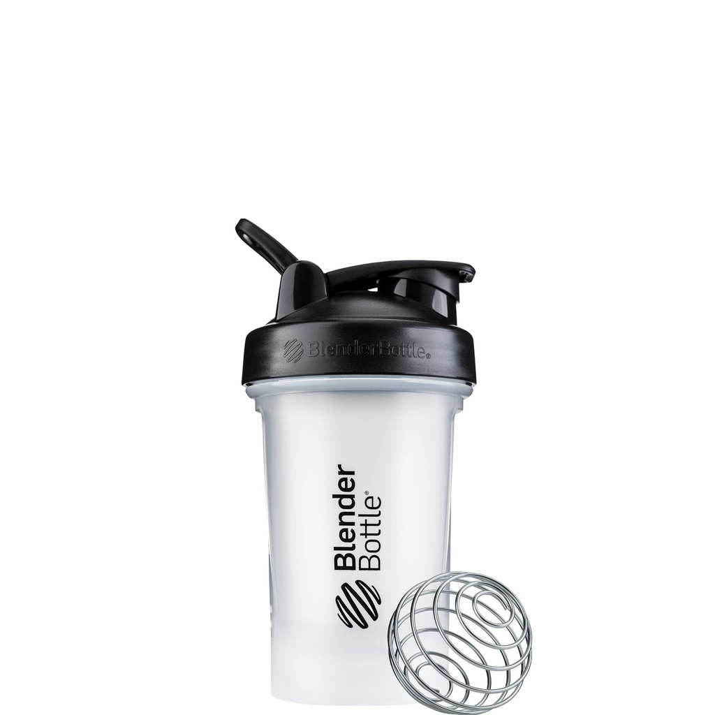 BlenderBottle Classic V2 fľaša Shaker Ideálny pre proteínové Shake a pre cvičenie, 20-Ounce, Clear/Black