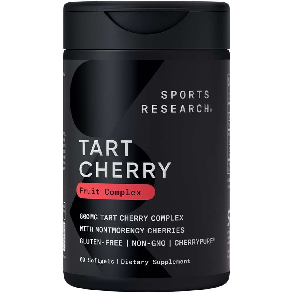 Sports Research® Tart Cherry Fruit Complex 800mg, 60 Softgels