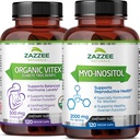 Zazzee Myo-Inositol Kapsule a USDA Organic Vitex Kapsule, Vegan, Non-GMO a All-Natural