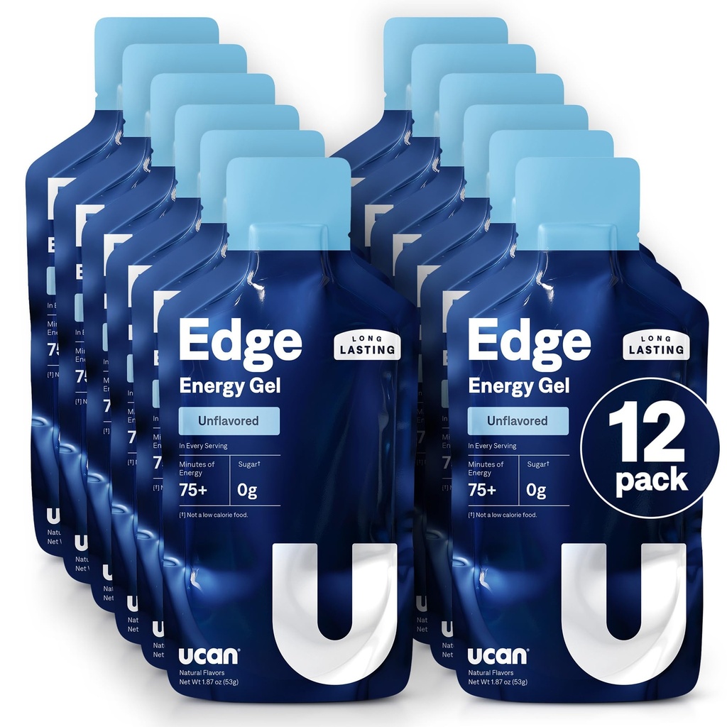 UCAN Edge Energy Gel Shots, Unflavred (12, 2 Ounce Pakets) pre beh, školenia, cvičenie, Fitness, Cyklistika, Crossfit 