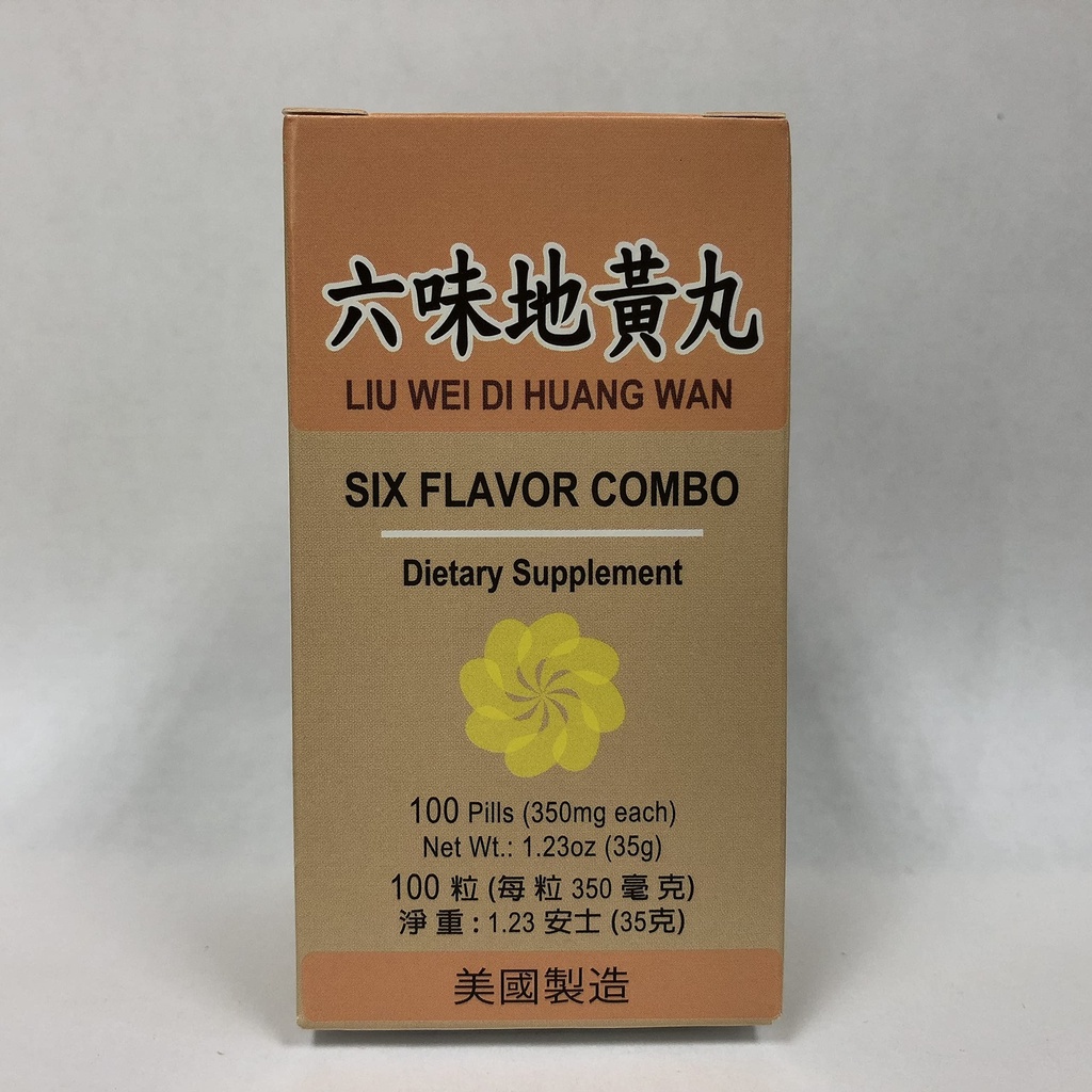 Six Flavor Combo:: Liu Wei Di Huang:: Bylinný doplnok pre závraty, potenie, Tinnitus:: Made in USA