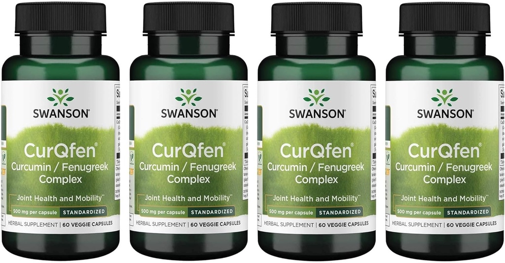 Swanson Controlled Release Curqfen Curcumin/Fenugreek Complex 60 Veg kapsuly (4 balenia)