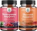 Bundle of Complete Herbal Menopauza Dodatok pre ženy pre nočné potenie Mood a ďalšie s Dong Quai Vitex Chaste Berry a bylinné štítnej žľazy podporný komplex Mood Enhancer Energy Supplement pre štítnu žľazu