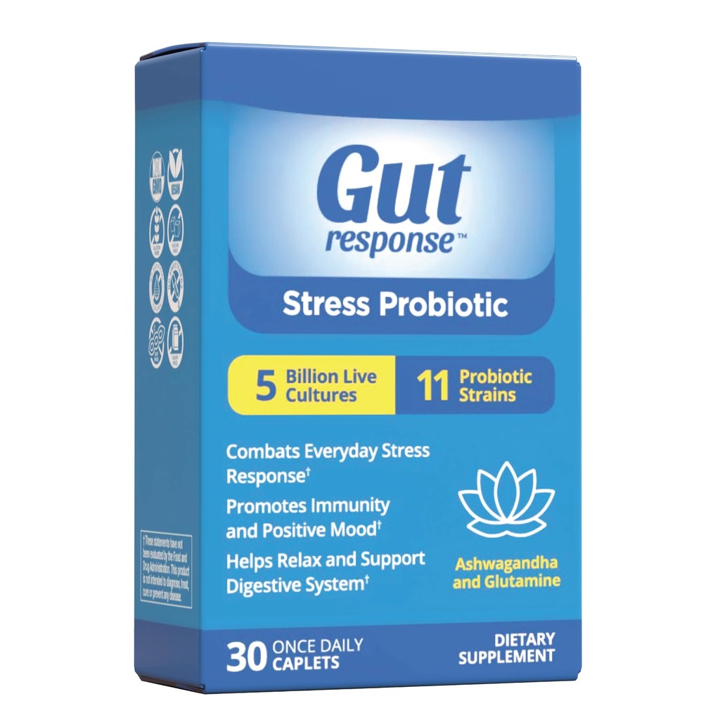 Stres probiotikum pre mužov a ženy, spomaľuje trávenie starnutie, Boosts imunitný systém, podporuje pokoj, Ashwagandha, L-Glutamine, non-GMO, lepidlo zadarmo & Vegan, 5 miliárd CFU, 30 Caplets