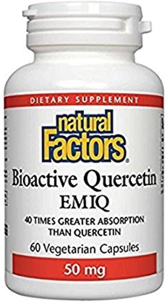 Prírodné faktory Bioaktívne Quercetin EMIQ 50mg, 60 Vegetariánske kapsuly