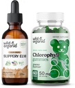 Wild & Organic Slippery Elm Tinture 2 fl oz & Chlorofyl Gummies 60 Chews