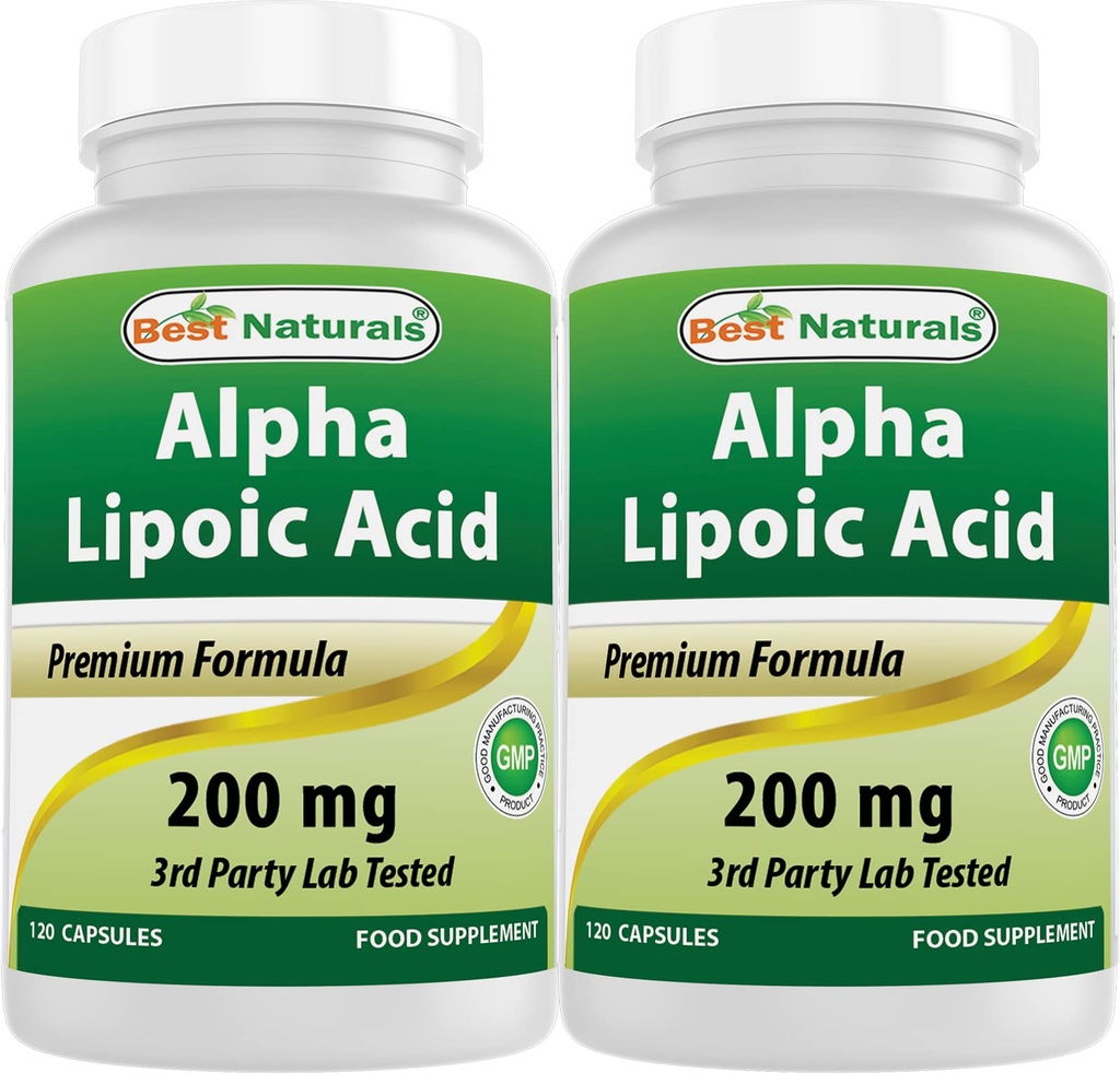 Najlepšie prírodné Alpha Lipoic Acid 200 Mg 120 Kapsule (120 Počet (Pack of 2))