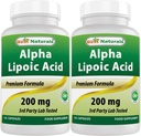 Najlepšie prírodné Alpha Lipoic Acid 200 Mg 120 Kapsule (120 Počet (Pack of 2))