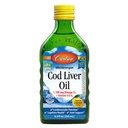 Carlson - Cod Liver Oil, 1100 mg Omega-3s, Liquid Fish Oil Supplement, Wild-Caught Norwegian Arktída, Udržateľne Zdroj Nordic Liquid, Citrón, 250 ml