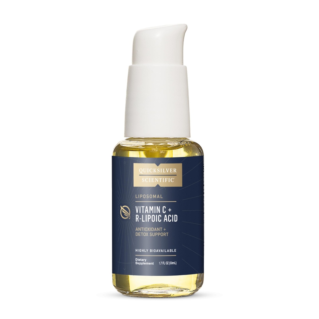 Rýchlosilver Scientific Vitamin C + R Kyselina lipová - Lipozomálny vitamín C s RLA - Antioxidant, Detox a Immune Suplement - s superior absorpciou (50 ml)