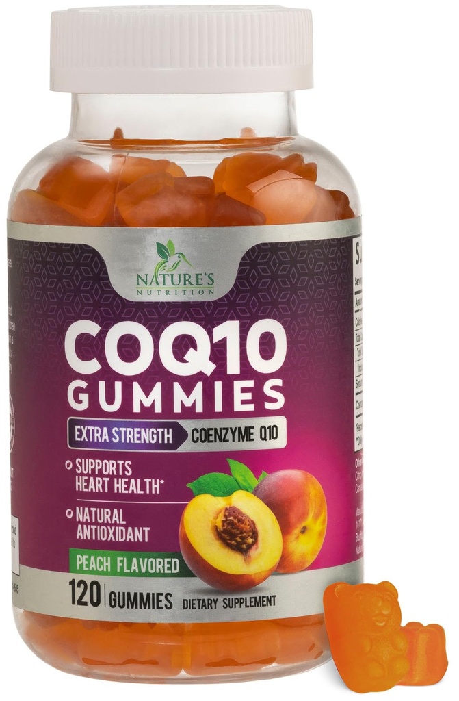CoQ10 Gummies - Coenzyme Q10 100mg Per Serving - 3X Strength, High Absorption, Antioxidant Supplements for Heart Health Support & Energy Production, Ultra Coq 10 Vitamins Supplement - 120 Gummies
