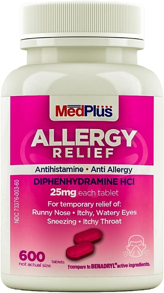 MedPlus liek na zmiernenie alergií, 25 mg, 600 tabliet