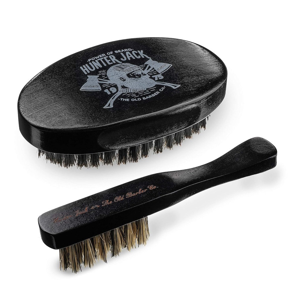 Brada kefka pre mužov - prírodný bridlicový bridlicový kefka Kit - fúzy kefka pre mužov - Premium Grooming Set by Hunter Jack