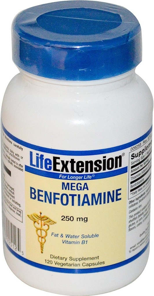 Life Extension Mega Benfotiamín, 120 vkaps 250 mg