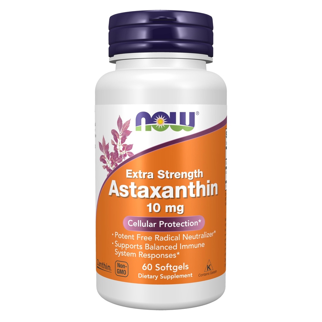 TERAZ potravinové doplnky, astaxantín 10 mg, extra sila, odvodené z ne-GMO Hamatococcus Pluvialis Mikrorias a má prirodzene sa vyskytujúce luteín, kantaxantín a beta-karotén, 60 Softgels