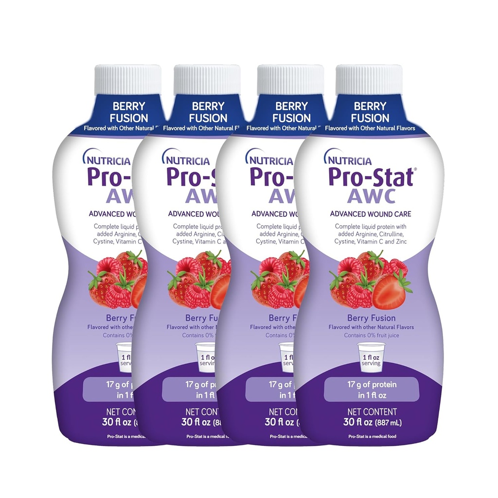 Pro-Stat Advanced Wound Care (AWC), Concentrated Liquid Protein Medical Food - Berry Fusion Flavor, 30 Fl Oz fľaša (Prípad 4)