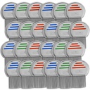 Lice Comb - (Pack of 24) Liečba hlavy Lice, ktorá je individuálne balené Profesionálne nerezová oceľ Louse a Nit Combs odstraňuje vajcia s okrúhlymi tipy pre Comfort