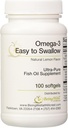 Omega-3 "ľahké prehltnúť" Ultra-čistý rybí olej doplnok Prírodné citrónová príchuť 100 Softgels