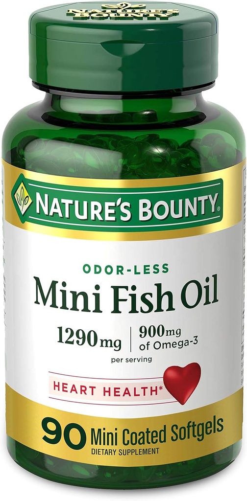 Bounty Mini Fish Oil, 1290mg, 900mg Omega-3, 90 Softgels