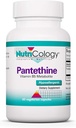 Nutricology Pantethine Supplement - Vitamín B5, kyselina pantoténová, metabolická podpora, podpora pečene, Kardiovaskulárne doplnky, Koenzým A, 660 mg Vegetariánske kapsuly - 60 grófov