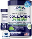 Kolagén Peptidy Powder 20g s kyselinou hyalurónovou a biotínom - Neochutená tráva Fed Collagen Powder s hydrolyzovanými kolagénovými doplnkami typu I a III - Vlasy, nechty, koža a kĺb - 56 Servisov