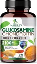 Glukozamín Chondroitín MSM 2100mg Complex - Spoločná podpora Doplnková pre spoločnú mobilitu a komfort pre mužov a ženy s Turmerica & Boswellia, Trojitá sila Glukozamín Doplnky - 240 kapsúl