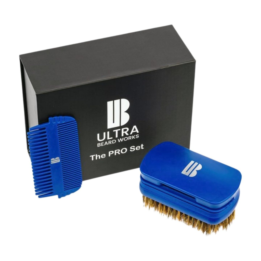 Magnetizovaná 'Pro' Brad Kit - Ultimate 3-in-1 Detachable Set s zrkadlom, Boar Bristle Brush, a dve Combs