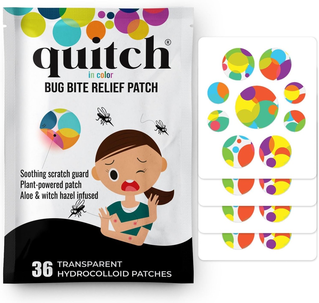 Quitch Mosquito Bite Itch Relief Patch, Po liečbe proti hmyzu, Anti Itch Cream Alternatíva, Relief proti hmyzu, Cruise, Cestovanie a Camping Nevyhnutné pre deti