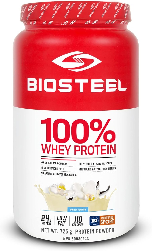BioSteel Sports Vanilla 100% Srvátkový proteín prášok doplnok, rBGH Hormone zadarmo a non-GMO Post Cvičenie Formula, 25 Servings, 25.5 Ounces Trusted by Pro Athletes, NSF for Sport