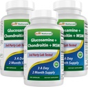Najlepšie Naturals, Glucosamine Chondroitín a MSM Joint Supplements, 2600 mg per Serving, (180 Počet (Pack of 3))