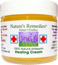 "100% Natural Antiseptic Healing Cream" lieči a upokojuje infikovanú kožu, postieľky, tlakové bolesti, rany, bolestivé vredy, svrbenie, škrabance, vyrážky, rezy, popáleniny, jedovaté Ivy, ekzém, psoriáza 2 oz.