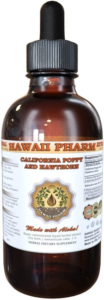 Californian Poppy (Escholzia Californica) a Hawthorn (Crataegus Laevigata) Liquid Extract 4 oz