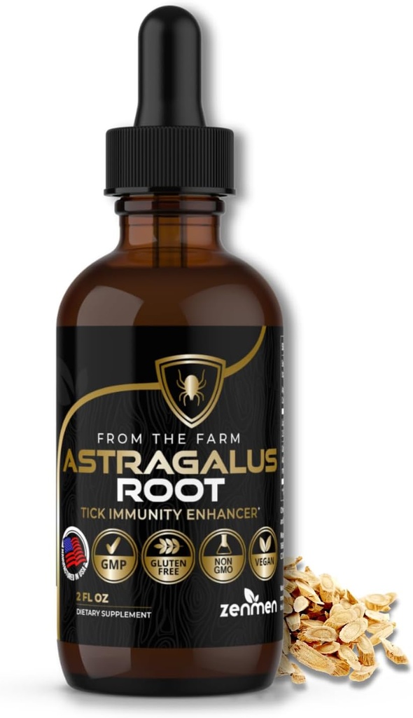 Zenmen Astragalus Root Organic Tinture - Tick Immune Support and Imunity Enhancer, Source of Antioxidants - Made in The USA