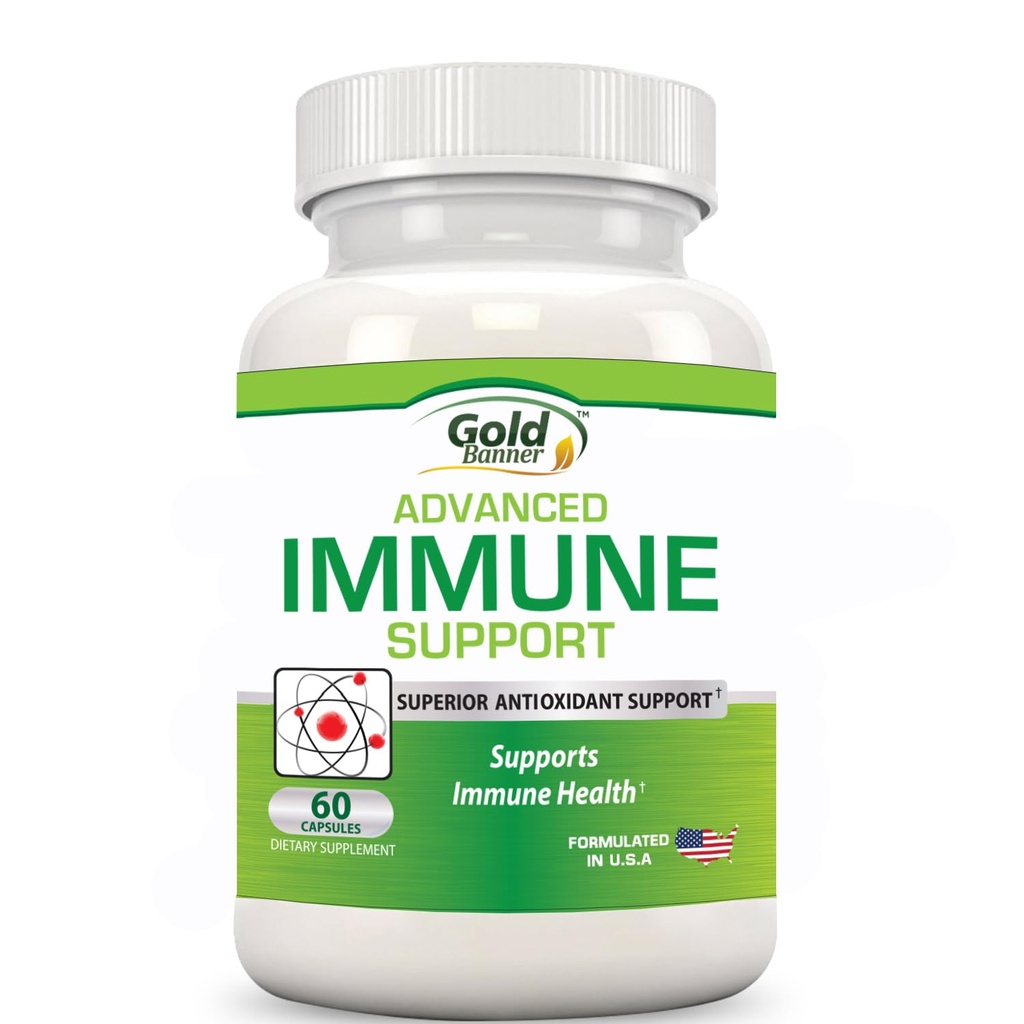 Gold Banner Imunitná podpora Supplement Superior Anti-Oxidant - Boosts Imunitný systém s červenými malinami, granátové jablko, píniová kôra, Hroznové semeno, Zelené extrakty- Polyfenoly, Lykopén