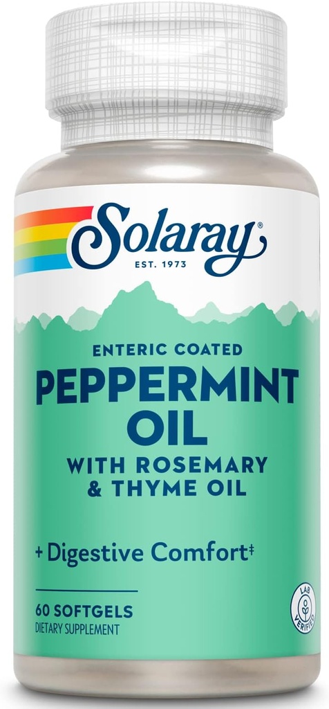 Solaray Peppermint Oil enteric Coated w/Rosemary & Tyme Oil 