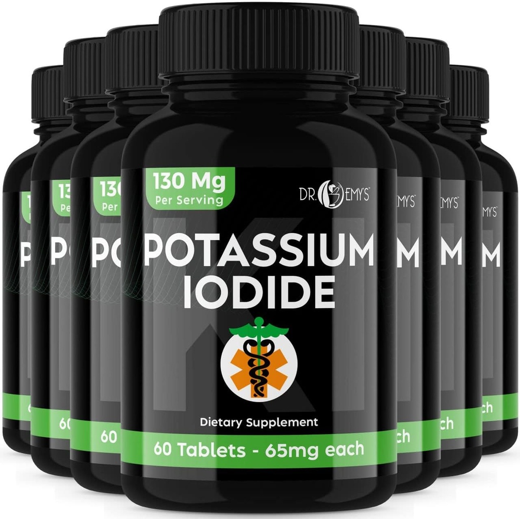 Kálium jódové tablety - 7-Pack 130mg Služby celkom 420tablety -Dr Emys jodid draselný tablety