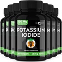 Kálium jódové tablety - 7-Pack 130mg Služby celkom 420tablety -Dr Emys jodid draselný tablety