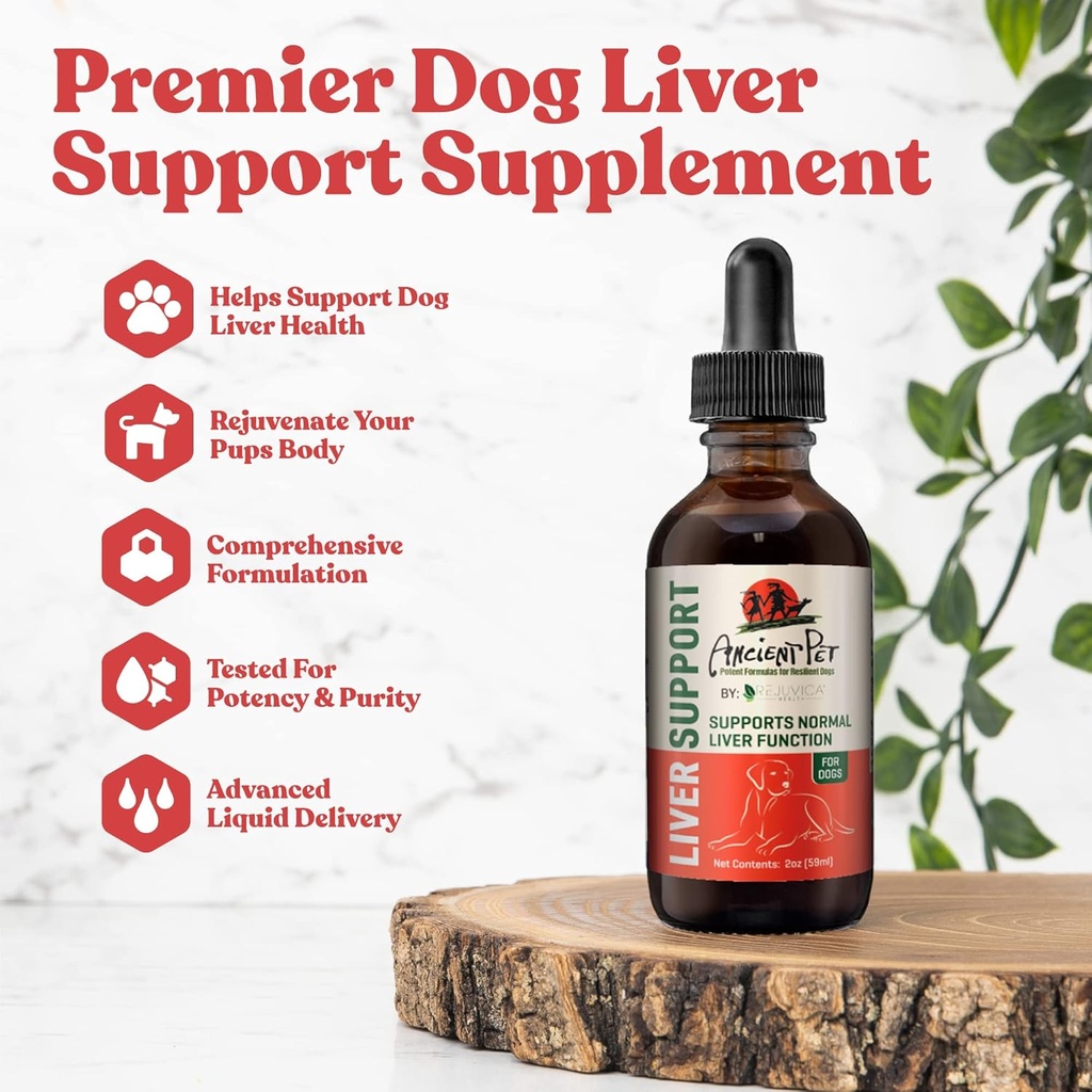 Staroveký maznáčik Pečeň - Advanced Pečeň podpora doplnok pre psy - Liquid Delivery pre lepšiu absorpciu - Mlieko Thitle, púpava, Artičok a ďalšie!
