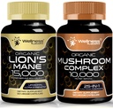 WELLNESS LABSRX Lions Mane Supplement Capsules and Mushroom Capsules