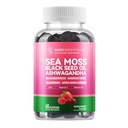Morské machy 4000mg Gummies with Ashwagandha, Elderberry, Apple Cider Ocogar, Bladderwrack, Burdock Root 