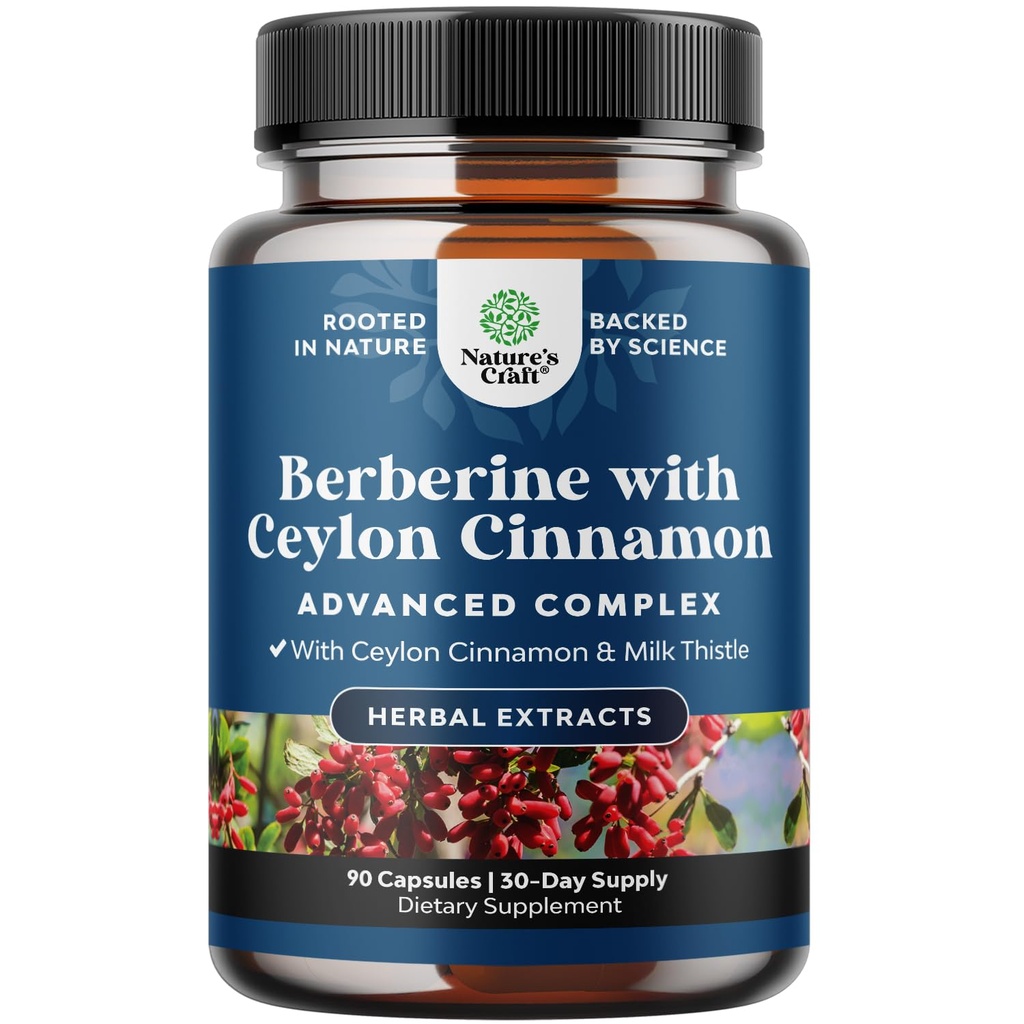 Balance Berberine Plus 1200mg Per Serving Complex - Antioxidant Berberine s Ceylon škoricové kapsule Plus Silymarin Milk Thistle Extract - Active PK od Heart Health Support 90 Kapsule