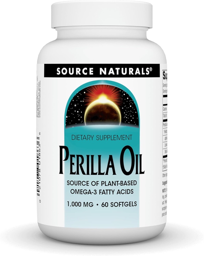 Zdroj Naturals Perilla Oil Zdroj rastlín na báze Omega-3 Mastné kyseliny, 1000 mg - 60 Softgels